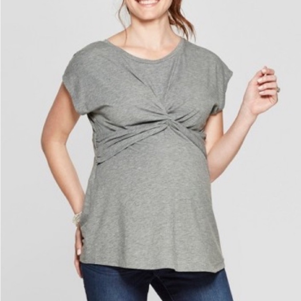 Final price ISABEL MATERNITY Gray cross front top